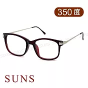 精品老花眼鏡 精緻細框老花眼鏡 高硬度耐磨鏡片 配戴不暈眩 酒紅色350度