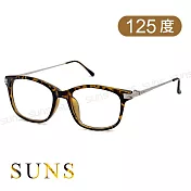 精品老花眼鏡 精緻細框老花眼鏡 高硬度耐磨鏡片 配戴不暈眩 豹紋茶125度
