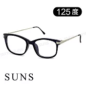 精品老花眼鏡 精緻細框老花眼鏡 高硬度耐磨鏡片 配戴不暈眩 黑框125度