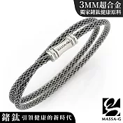 MASSA-G Titan Wave 3mm超合金鍺鈦手環(雙圈)   銀-XS