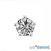 【Just Diamond】五爪清鑲 鑽石耳環 (0.07ct) (單耳)