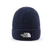 The North Face LOGO BOX CUFFED BEANIE 男女 保暖針織毛帽-NF0A3FJX8K2 藍色