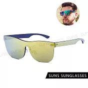【SUNS】歐美精品潮流墨鏡 炫彩無邊框男女款 休閒運動墨鏡 義大利製 大框顯小臉 S5 金水銀