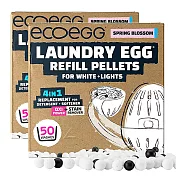 英國ECOEGG-環保低敏淺色潔衣蛋補充包(50次/粉紅春天花蕾)2入組