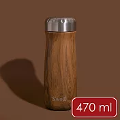《S’well》Traveler不鏽鋼保溫瓶 | 保冰 保冷 - 金柚木紋470ml
