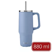 《S’well》Tumbler不鏽鋼吸管保溫隨行杯 | 保冰 保冷 - 繡球花藍880ml