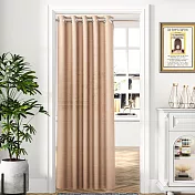 浪漫式透光不透人打孔式拉簾130x200cm買就送桿子(隔簾/窗簾/長門簾/拉簾/門簾) 咖色