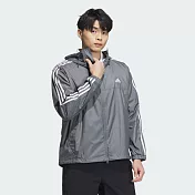 ADIDAS ES+ 3S WV JKT 男連帽風衣外套-JF3955 XL 灰色
