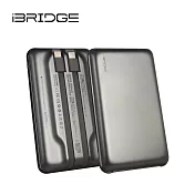 iBRIDGE 10000mAh 超輕薄帶線行動電源 石墨灰