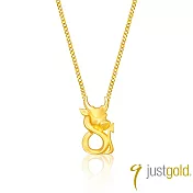 【Just Gold 鎮金店】八福純金生肖-牛 黃金吊墜(不含鍊)