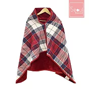 【Seoul house】無印風旅行保暖毛毯披肩/膝蓋毯/沙發毯 加大尺寸款 紅格