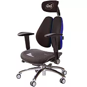 GXG 大網座 雙背工學椅(鋁腳/摺疊滑面扶手) TW-3676 LUA1J