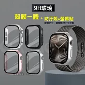 全包覆經典系列 Apple Watch Series 10 46mm 9H鋼化玻璃貼+錶殼 一體式保護殼 質感銀