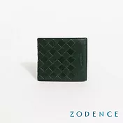 ZODENCE CRAFTZEAL進口真皮中性編織8卡短夾 深林綠