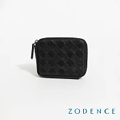 ZODENCE CRAFTZEAL進口真皮中性編織卡片零錢包 經典黑