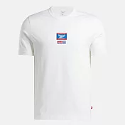 Reebok Ri Badge Tee [100205444] 男 T恤 運動上衣 休閒短袖 白