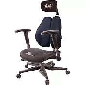 GXG 大網座 雙背工學椅(電競腳/2D滑面金屬扶手) TW-3676 KGA6