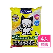 日本LION 除臭貓砂/礦砂 5L 箱購   _ 無香味