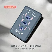 【正版授權】Disney迪士尼 10000mAh 20W PD超薄磁吸無線快充行動電源 (B)三頭史迪奇