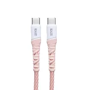 【REAICE】Type-C to Type-C 1.2M 耐磨編織充電線 60W快充/傳輸線(Android手機/平板/iPhone15以上系列適用) 二入組 洄瑰
