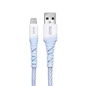 【REAICE】 USB-A to Lightning 1.2M MFI認證 耐磨編織充電傳輸線 二入組 尼羅河藍
