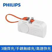 【Philips飛利浦】FunCube MINI 2 口袋電源 手錶磁吸+多合一行動電源 Lightning頭 DLP2552V 白色