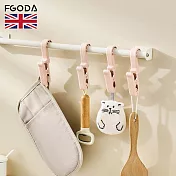【英國FGODA】旋轉式掛勾夾/萬用夾(3入裝)x3包- 藕粉