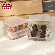 【英國FGODA】輕奢風內衣褲/襪子分隔收納盒三件組- 透明