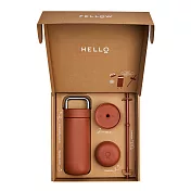 【FELLOW】474ml 禮盒組2代 卡特隨行真空陶瓷咖啡保溫杯 一杯三蓋 Carter Kit V2 棕紅