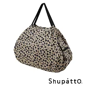 Shupatto 燈籠型都會時尚系列秒收環保啪啪包-大  豹紋駝