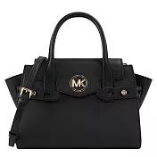 MICHAEL KORS 造型皮革手提斜肩背兩用包-黑