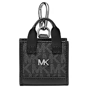 MICHAEL KORS 造型皮革吊飾鑰匙圈 黑灰