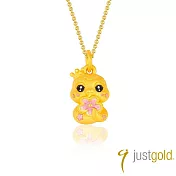 【Just Gold 鎮金店】桃花靈蛇-花漾 黃金吊墜(不含鍊)