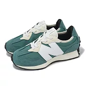 New Balance 休閒鞋 327 中童 寬楦 綠 米白 麂皮 尼龍 拼接 小朋友 NB PH327BD-W 19cm GREEN/WHITE
