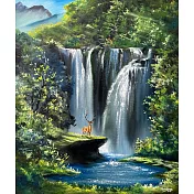 【玲廊滿藝】曾啟文-加官進祿 聚財湧泉60x50cm