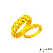 J’code真愛密碼金飾 龍五錢黃金成對戒指