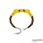 J’code真愛密碼金飾 錢龍來了硬金編織手鍊-長版