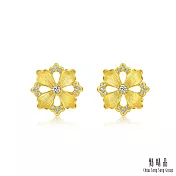 【點睛品】格桑花 黃金鑽石耳環 (一對)