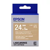 EPSON 原廠標籤帶 LK-6NW3 24mm 牛皮紙色白字