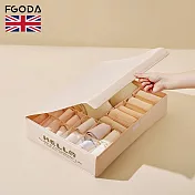 【英國FGODA】布藝折疊式襪子/內衣褲分隔收納盒(附蓋)-3入
