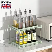 【英國FGODA】雙層旋轉式調味瓶收納架/置物架- 粉嫩綠
