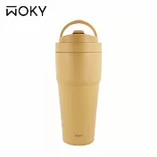 【WOKY 沃廚】–[●●]渾圓杯 鈦陶瓷款770ml(附彈跳&矽膠粗吸管) 烏龍