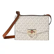 MICHAEL KORS 造型皮革翻蓋斜背包-香草白