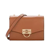 MICHAEL KORS 質感皮革翻蓋迷你斜背包 焦糖