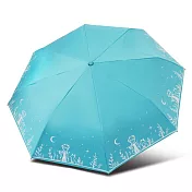 【雙龍牌】小王子輕量黑膠自動開收傘防曬自動傘(抗UV防風晴雨傘折傘B6061D) 天空藍