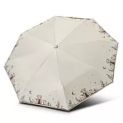 【雙龍牌】小王子輕量黑膠自動開收傘防曬自動傘(抗UV防風晴雨傘折傘B6061D) 梧桐米