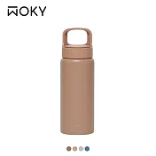 【WOKY 沃廚】輕芯鈦瓷提手運動保溫瓶600ml 曉咖