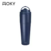 【WOKY 沃廚】手提激凍輕芯鈦瓷易潔層保溫杯1000ml 湛海藍