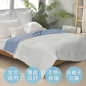 義大利La Belle《冰灰霧藍》365天懶懶抗菌可水洗被-180*200cm