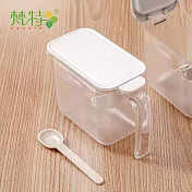 【梵特】彈蓋式調味料盒(附挖勺)-3入- 白